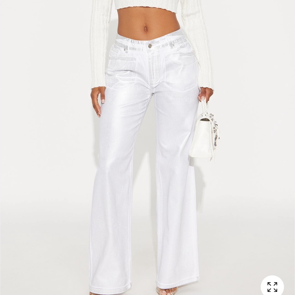 Fashion Nova Bright White Flare Jeans